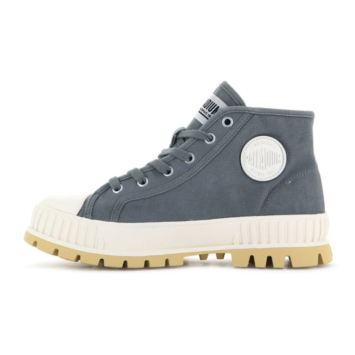 Baskets Palladium Pallashock Mid OG High Tops Femme Bleu | FR POQ372E